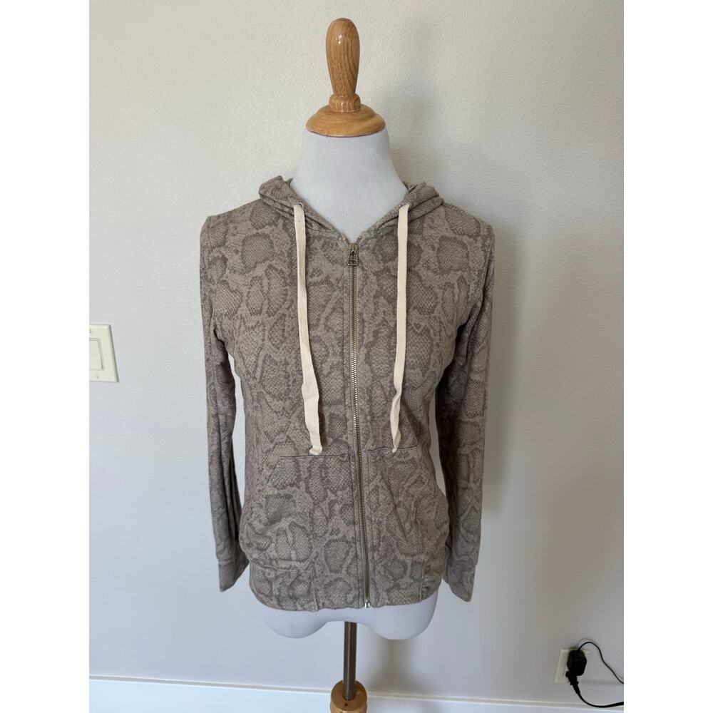 Sundry Women's Snakeskin print zip up hoodie size 0